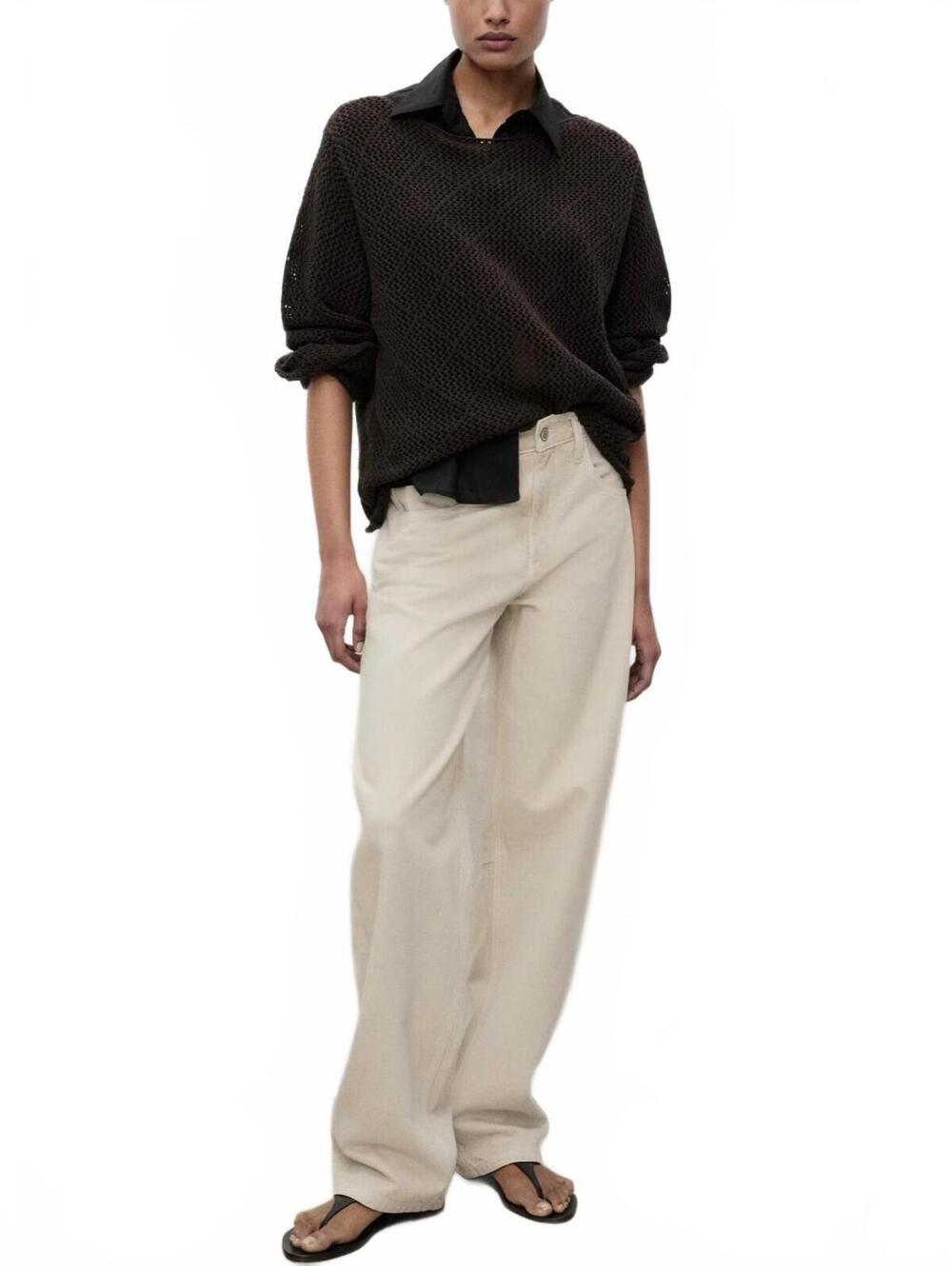 Mango High-Rise Balloon Jeans NWT Sand Size 0 EUR 32